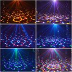 Luces de Fiesta, 9 colores LED Bola de disco Efecto de iluminación de escenario de bola mágica de cristal DJ Luz activada de sonido de fiesta de Navidad de fiesta con control remoto - Imagen 6