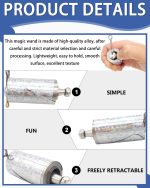 Professional Extendable Magic Wand - Stainless Steel Wand for Magicians, Magic Tricks, Parties and Gifts (1 Pack) - Imagen 3