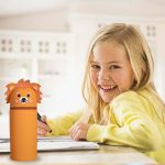 Kawaii School Legami Case, 2 in 1 Soft Silicone Animal Series Case for Table Pen Holder, Zipper, Marker Pencils Ballpoint Pen (Lion, E) - Imagen 5