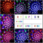Luces de Fiesta, 6w 7 color Rgb Remoto LED Bola de mágica de cristal DJ Fiesta de iluminación de escenario de discoteca Fiesta de fiesta Navidad Lámpara de música de cumpleaños - Imagen 6