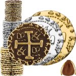 Metal Pirate Coins - 36 Gold, Silver and Bronze Coins for Adult Board Games, Kids Board Games, Treasure Chest, DND, Gloomhaven Fake Money - Mix Size