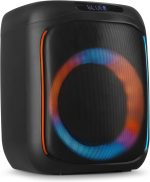 Fenton Track160 – Portable Bluetooth Speaker 5.3 100 W with 10 H Battery, LED Lights, Remote Control, Stereo, Ideal for Parties, Outdoors or Mobile Use – Black