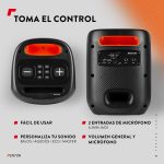 Fenton Track160 – Portable Bluetooth Speaker 5.3 100 W with 10 H Battery, LED Lights, Remote Control, Stereo, Ideal for Parties, Outdoors or Mobile Use – Black - Imagen 5