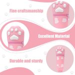 1 Piece Kawaii 2 in 1 Kawaii School Legami Case Soft Silicone, 18.5 x 6.5 cm Cat Paw Theme for Table Pen Holder, Zipper, Coloured Pencils Marker Pens (Pink, A) - Imagen 3