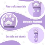 1 Piece Kawaii 2 in 1 Kawaii School Legami Case Soft Silicone, 18.5 x 6.5 cm Cat Paw Theme for Table Pen Holder, Zipper, Coloured Pencils Marker Pens (Purple, C) - Imagen 3