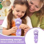 1 Piece Kawaii 2 in 1 Kawaii School Legami Case Soft Silicone, 18.5 x 6.5 cm Cat Paw Theme for Table Pen Holder, Zipper, Coloured Pencils Marker Pens (Purple, C) - Imagen 4