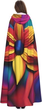 Capa de disfraz con capucha para Halloween, con estampado de gato para adultos, para bailes de máscaras, carnaval, exposición de cómics - Imagen 4