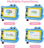 OFFCUP Children's Magnetic Whiteboard, Erasable Writing Pad Drawing with 4 Magic Stamps and 1 Pen, Educational Toys for Boys and Girls 1 2 3 Birthday Gifts (Blue) - Imagen 5