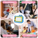OFFCUP Children's Magnetic Whiteboard, Erasable Writing Pad Drawing with 4 Magic Stamps and 1 Pen, Educational Toys for Boys and Girls 1 2 3 Birthday Gifts (Blue) - Imagen 7