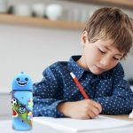 1 x Kawaii 2-in-1 Kawaii School Legami Case Soft Silicone, 18.5 x 6.5 cm Shark Animal Theme for Table Pen Holder, Zipper, Coloured Pencils Marker Pens (J) - Imagen 6