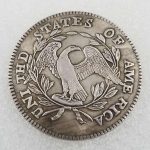 Antique Crafts American 1795 Silver Dollar Silver Plated Brass #013 - Imagen 2