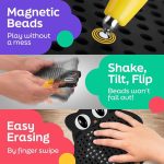 Pizarra magnética para niños con bolígrafo magnético y cuentas, juguete educativo a partir de 3 años, tablero mágico para viajes, creatividad y aprendizaje de escritura (negro) - Imagen 6