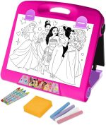 Disney Princess 2-in-1 Double-Sided Tabletop Easel | Whiteboard and Chalkboard Set for Kids | Drawing, Writing & Learning Board | Portable, Foldable & Easy to Store | - Imagen 3