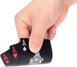 2 Playing Cards Waterproof Black Poker Playing Cards PVC Plastic Playing Cards Top Professional Playing Cards for Texas Holdem Poker - 1 Red and 1 Gold - Imagen 4