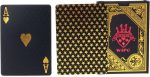 2 Playing Cards Waterproof Black Poker Playing Cards PVC Plastic Playing Cards Top Professional Playing Cards for Texas Holdem Poker - 1 Red and 1 Gold - Imagen 5