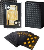 Waterproof Plastic Poker Playing Cards, Spanish Fournier Black Deck, Professional Poker Cards for Tarot Blackjack Basket Bridge Travel Card Games - Imagen 5