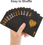 Waterproof Plastic Poker Playing Cards, Spanish Fournier Black Deck, Professional Poker Cards for Tarot Blackjack Basket Bridge Travel Card Games - Imagen 7