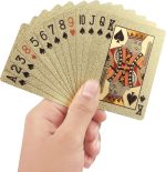 Kurtzy Gold Leaf Poker Cards - Waterproof Card Games for Magic, Playing Poker and Family Games - Professional Poker Deck with 500 Euro Design and Gift Box - Imagen 3