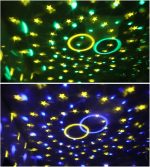 Luces de Fiesta, LED USB Disco Rgb Crystal Magic Ball Light Amarillo Efecto de iluminación de escenario estrella de cinco puntas for DJ Fiesta de fiesta de vacaciones navidad - Imagen 6