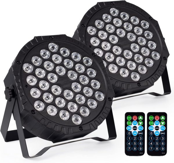 LED Stage Lights - 36 RGB LED Party Lights with Sound Activated DMX Remote Control for Disco Dance Wedding Club Christmas Birthday Music Party Stage Lighting