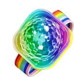 luz de bola de discoteca | Reloj de luz de escenario LED activado por sonido - Pulsera USB recargable para el coche de la habitación del hogar, cumpleaños, Halloween, Navidad, decoraciones de - Imagen 7