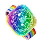 luz de bola de discoteca | Reloj de luz de escenario LED activado por sonido - Pulsera USB recargable para el coche de la habitación del hogar, cumpleaños, Halloween, Navidad, decoraciones de - Imagen 9