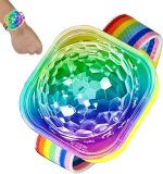Luz de bola de discoteca - Reloj de luz de escenario LED con activación por sonido | Pulsera de luces de ambiente recargable para decoración de habitación coche cumpleaños boda - Imagen 5