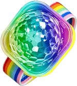 Luz de bola de discoteca - Reloj de luz de escenario LED con activación por sonido | Pulsera de luces de ambiente recargable para decoración de habitación coche cumpleaños boda - Imagen 7