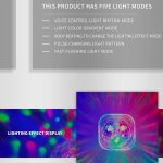 Disco Light | LED Light Clock | Stage Light Clock | Disco Ball Bracelet | USB Rechargeable Disco Light | Bracelet with Disco Light for Home, Room and Car - Imagen 5