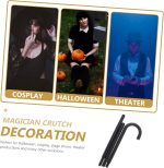 Bastón De Mago Decorativo Negro para Halloween Accesorio Ligero y Resistente para Fiesta y Actuación Infantil Prop para Disfraz y Fotografía - Imagen 3