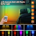 85W Indoor Party Stage Lights RGBW/RGBA 4 in 1 Ultra Bright LED Par Lights DJ Cabin Vertical Lighting with Remote Control DMX512 Sound Activated - Imagen 5