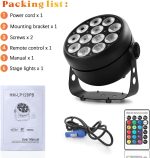 85W Indoor Party Stage Lights RGBW/RGBA 4 in 1 Ultra Bright LED Par Lights DJ Cabin Vertical Lighting with Remote Control DMX512 Sound Activated - Imagen 7