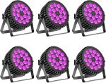 200W LED Pair Light Disco UV Black Light 18 x 10W RGBW DMX Stage Lighting Aotu/Sound for Parties Bar Christmas Halloween Wedding (Shipping from Germany)