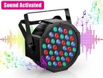 4 x RGB LED Battery Pack of 36 Rechargeable LED Stage Lights with Remote Control, Outdoor Disco Lighting for DJ Wedding Party Church Halloween Christmas - Imagen 4