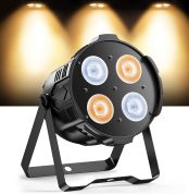200 W CO Pair LED, 4 LED Stage Light Cold/Warm White Effect 3200-5600K, COB Theater Spotlight with Sound Activated for Church Wedding Studio Lighting Outdoor Halloween Christmas