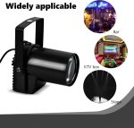 5W LED Stage Spotlight, Beam Pin Spot White, Light Effects Projector, Mirror Ball Light for Disco, Bar, Club, Party, DJ Show Concert - Imagen 5
