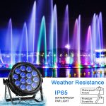 70W Waterproof LED Par IP65, RGBW 14 LED Stage Lights Outdoor D MX 4/8CH, Disco Light for DJ Party Band Show Wedding Christmas - Imagen 3