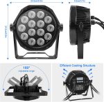 70W Waterproof LED Par IP65, RGBW 14 LED Stage Lights Outdoor D MX 4/8CH, Disco Light for DJ Party Band Show Wedding Christmas - Imagen 4