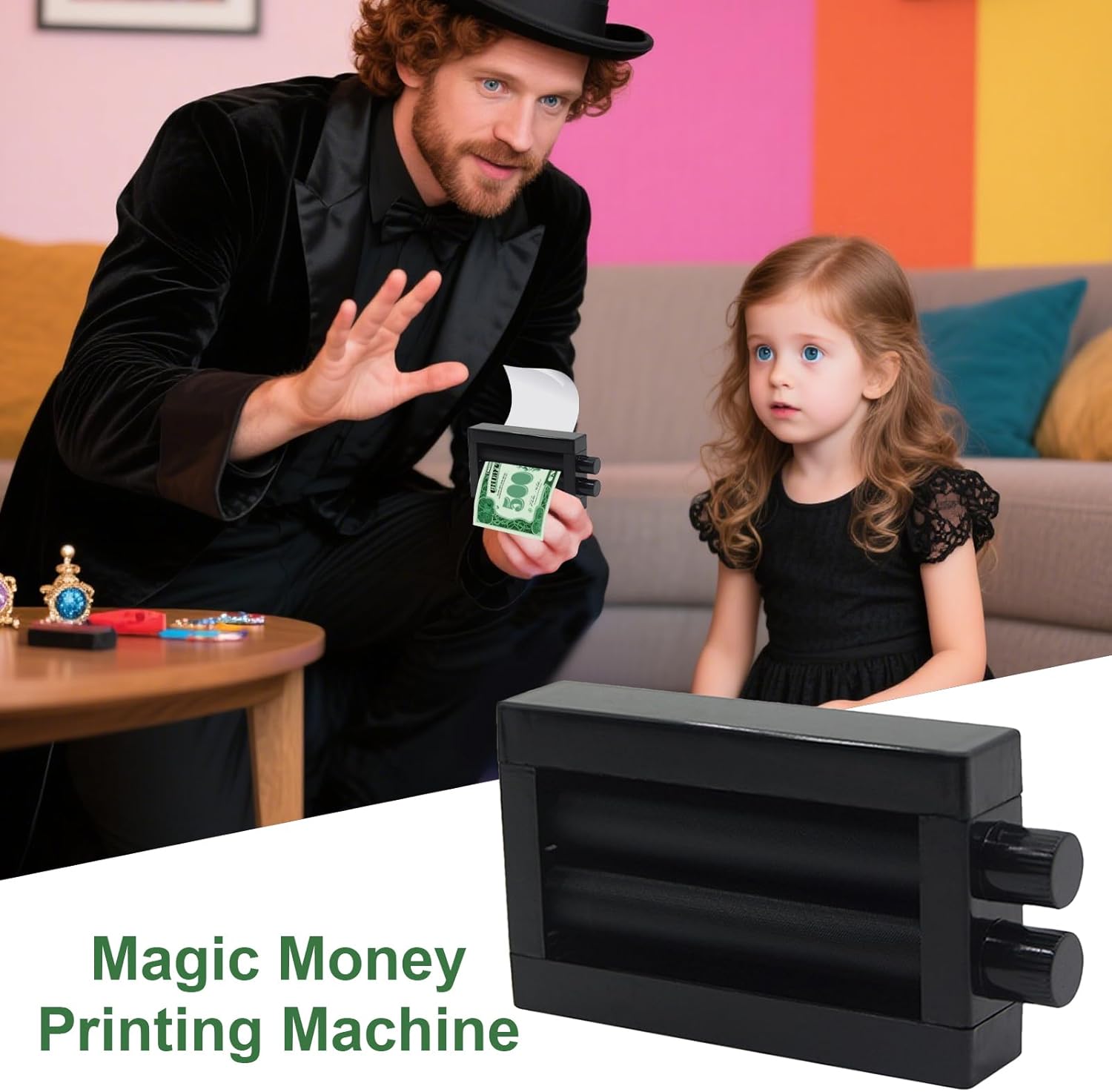 Máquina De Hacer Aparecer Dinero - Torre De Magia Dinero Infantil Impresora De Billetes,Accesorio De Magia Realista Juguete Educativo Para Demostración En Aula Y Espectáculo De Talento - Imagen 3