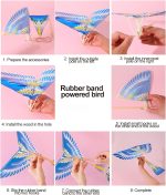 Bird Powered By Rubber Band: Diisios Glider Toys, Flying Bird Outdoor Toys | Handmade Airplane Bird Models With Elastic Release, Magic Tricks - Imagen 7