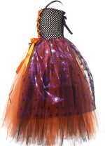 Witch Costume for Girls,Witch Costume for Girls,Sleeveless Tutu Witch Costume for Halloween | Fairytale Cosplay Costume, Trick or Treat Outfit for Girls, Boys and Toddlers - Imagen 8