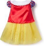 Disney Store Official Snow White Kids Costume, Blue and Yellow Princess Dress with Red Cape, for Fancy Dress Parties, Games and Halloween, 7-8 Years - Imagen 3