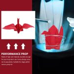 STOBOK Toys for Kids Origami Paper Crane Trick Origami Paper Crane Trick Illusion Gimmick Accessories Accessories Funny Accessories Toys for Children Red - Imagen 6