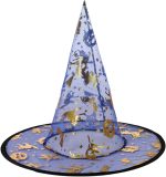 5 sombreros de bruja de 33 cm de alto puntiagudo, mago, Halloween, bruja, cosplay, accesorios para mujeres, hombres, fiestas infantiles - Imagen 7