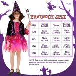 Witch Costume for Girls, Witch Dress Girl, Halloween Costumes Girls, LED Witch Skirt with Hat, Lanterns and Wand, Cosplay Witch Costume for Halloween Carnival Party - Imagen 4