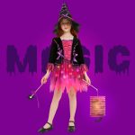 Witch Costume for Girls, Witch Dress Girl, Halloween Costumes Girls, LED Witch Skirt with Hat, Lanterns and Wand, Cosplay Witch Costume for Halloween Carnival Party - Imagen 6