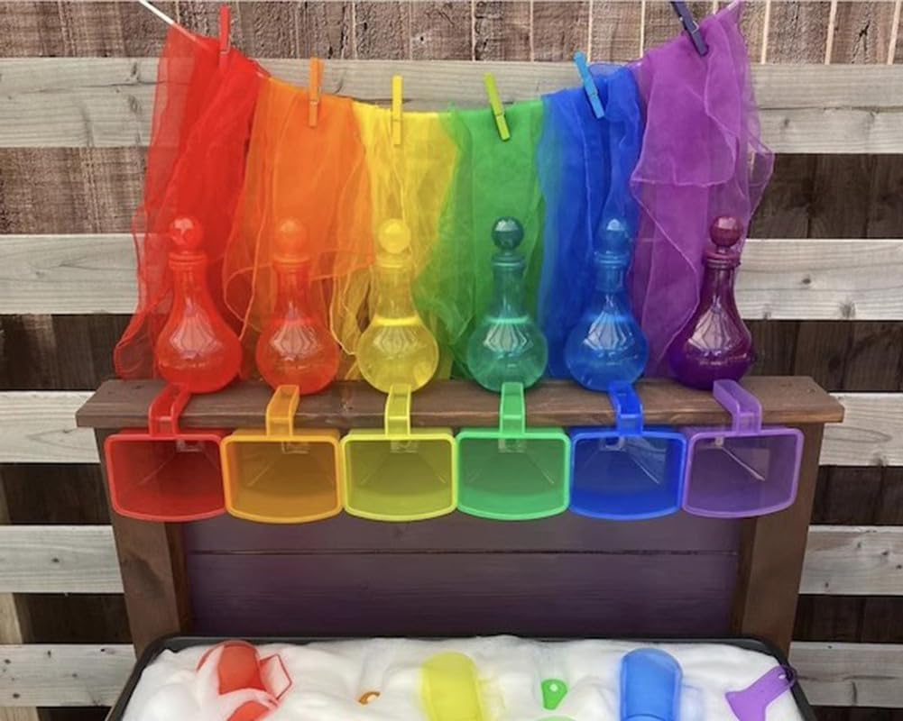 Six Colors Montessori Fabric Toys, Silk Scarves for Kids Activities, Decorations, 17.7 Inches - Imagen 5