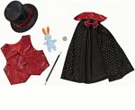 Disfraz de mago de mago para niños, disfraz de mago con capa, incluye sombrero, capa, varita, trucos mágicos, juego de accesorios para niños y niñas - Imagen 4