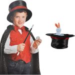 Disfraz de mago de mago para niños, disfraz de mago con capa, incluye sombrero, capa, varita, trucos mágicos, juego de accesorios para niños y niñas - Imagen 6