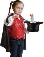 Disfraz de mago de mago para niños, disfraz de mago con capa, incluye sombrero, capa, varita, trucos mágicos, juego de accesorios para niños y niñas - Imagen 7